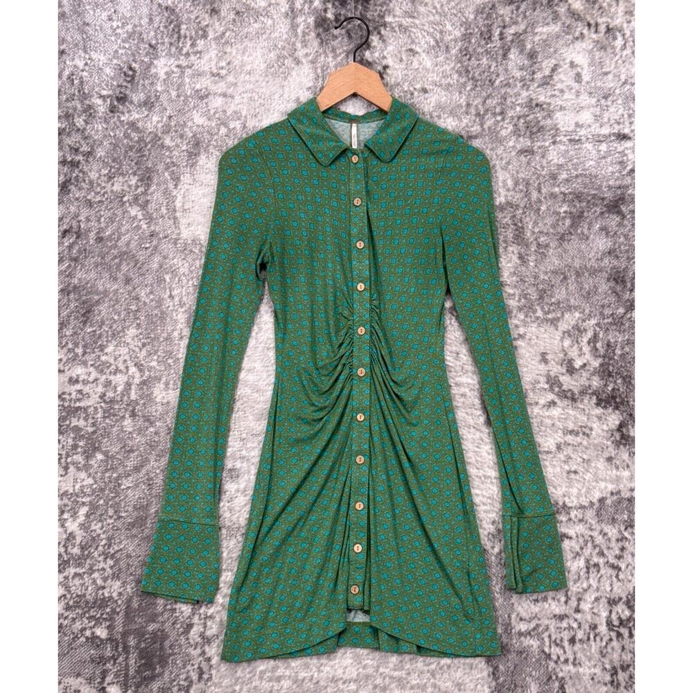 Free People Shayla Green Mini Dress
